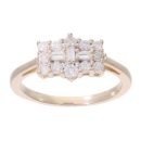 9ct Yellow Gold 0.50ct Diamond Cluster Ring
