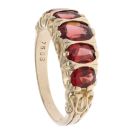 9ct Yellow Gold Garnet Five Stone Ring