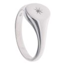 Silver Cubic Zirconia Signet Ring By Icesia