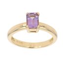 18ct Yellow Gold Amethyst Single Stone Ring