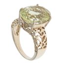 9ct Yellow Gold Prasiolite Single Stone Ring