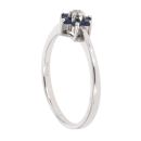 18ct White Gold 0.01ct Diamond And Sapphire Cluster Ring