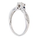 9ct White Gold 0.06ct Diamond Solitaire Twist Ring