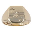 9ct Yellow Gold Three Star Signet Ring