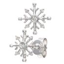 9ct White Gold Diamond Snowflake Stud Earrings