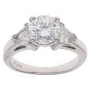 Platinum 1.80ct Brilliant And Trillion Cut Diamond Solitaire Ring
