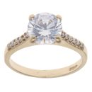 9ct Yellow Gold Cubic Zirconia Solitaire Ring