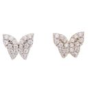 Silver Cubic Zirconia Butterfly Stud Earrings by Icesia