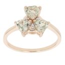 9ct Yellow Gold 0.02ct Diamond and Green Gemstone Cluster Ring