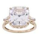 9ct Yellow Gold Colourless Gemstone Ring