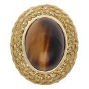 18ct Yellow Gold Tiger's Eye Single Stone Ring