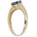 14ct Yellow Gold Cubic Zirconia and Sapphire Ring