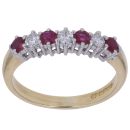 18ct Yellow Gold 0.20ct Diamond and Ruby Eternity Ring