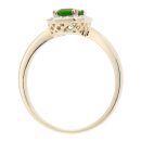 9ct Yellow Gold Octagon Emerald and Diamond Cluster Ring