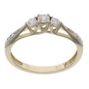9ct Yellow Gold 0.23ct Diamond Trilogy Ring