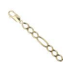 9ct Yellow Gold Figaro Bracelet 9"
