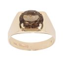 9ct Yellow Gold Smoky Quartz Single Stone Ring