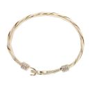 9ct Yellow and White Gold Patterned Hinged Bangle