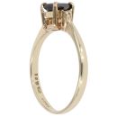 9ct Yellow Gold 0.92ct Black And White Princess Cut Diamond Solitaire Ring