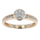 9ct Yellow Gold Diamond Cluster Ring by Anya Belle