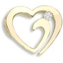 9 Carat Yellow Gold 4pts Diamond Heart Pendant