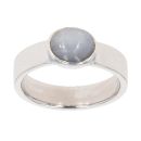 18ct White Gold Grey Gemstone Cabochon Ring