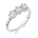 9ct White Gold 0.50ct Trilogy Diamond Ring
