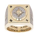 14ct Yellow Gold Monaco Cubic Zirconia Signet Ring