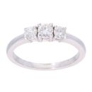 9ct White Gold 0.50ct Diamond Trilogy Ring