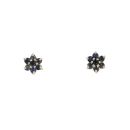 9ct Yellow Gold Sapphire Cluster Stud Earrings
