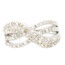 9ct White Gold 1.17ct Diamond Crossover Ring