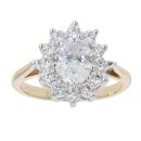 9ct Yellow Gold Cubic Zirconia Cluster Ring