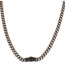14ct Yellow Gold Monaco Black Pave Lock Curb Chain 22"