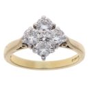 18ct Yellow Gold 1.00ct Brilliant Cut Diamond Cluster Ring