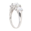 Platinum Three Stone Cubic Zirconia Ring