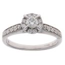18ct White Gold 0.33ct Brilliant Cut Diamond Cluster Ring