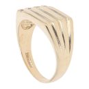 9ct Yellow Gold 0.05ct Diamond Patterned Signet Ring