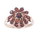 9ct Yellow Gold Garnet Cluster Ring