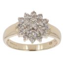 9ct Yellow Gold 1.00ct Diamond Cluster Ring