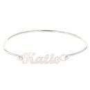 Silver Personalised Script Nameplate Bangle