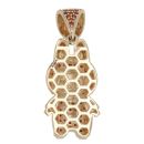 14ct Yellow Gold Orange Gemstone Bunny Pendant