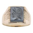 9ct Yellow Gold Hematite Centurion Signet Ring