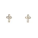 Children's 14ct Yellow Gold Cross Stud Earrings