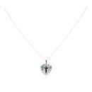Silver Floral And Cross Heart Locket And Chain 18" by Icesia