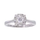 9ct White Gold 0.50ct Diamond Cluster Ring