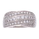 9ct White Gold 0.50ct Diamond Crossover Ring
