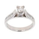 18ct White Gold 0.75ct Princess And Brilliant Cut Diamond Solitaire Ring