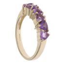 9ct Yellow Gold Amethyst Six Stone Dress Ring