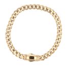 14ct Yellow Gold Monaco Classic Plain Lock Bracelet 7.5"