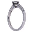 Platinum 0.95ct Princess And Brilliant Cut Diamond Solitaire Ring